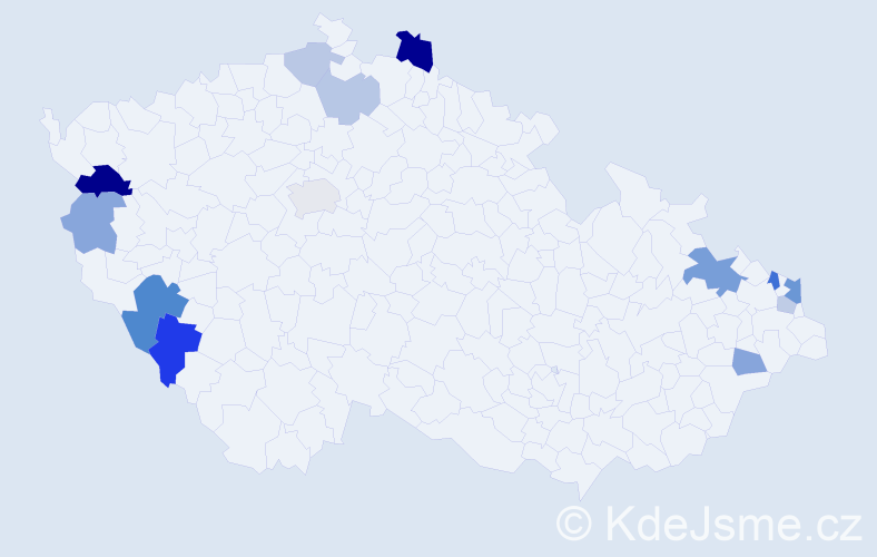 Příjmení: 'Arendáš', počet výskytů 26 v celé ČR