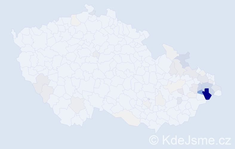 Příjmení: 'Běčáková', počet výskytů 168 v celé ČR