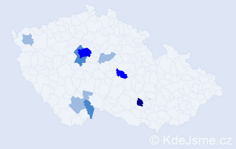 Příjmení: 'Benhartová', počet výskytů 18 v celé ČR