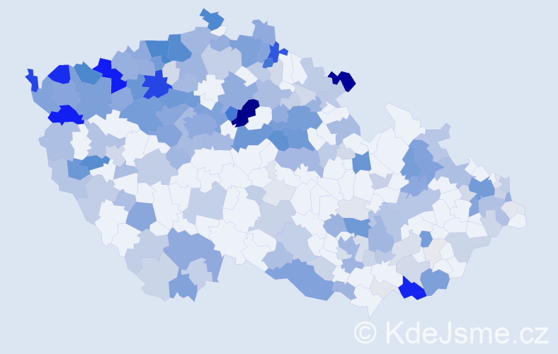 Příjmení: 'Farkaš', počet výskytů 847 v celé ČR