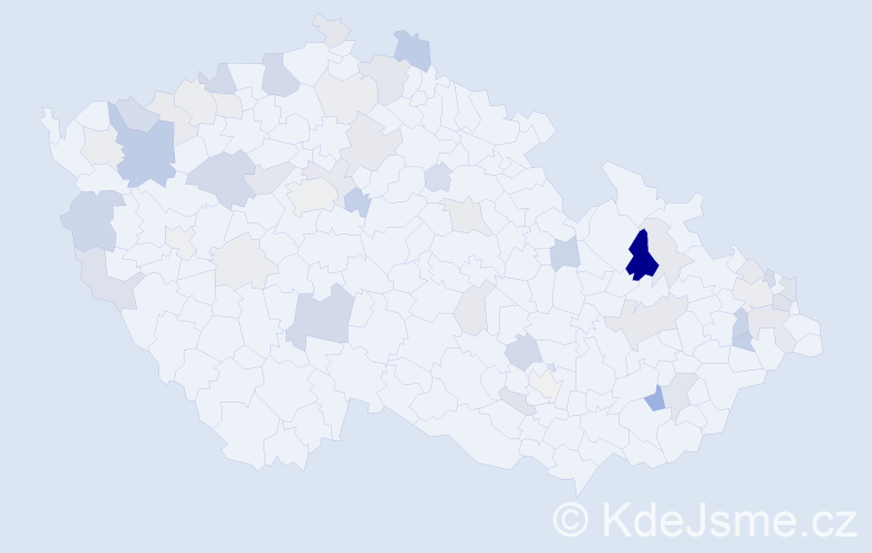 Příjmení: 'Mihál', počet výskytů 128 v celé ČR