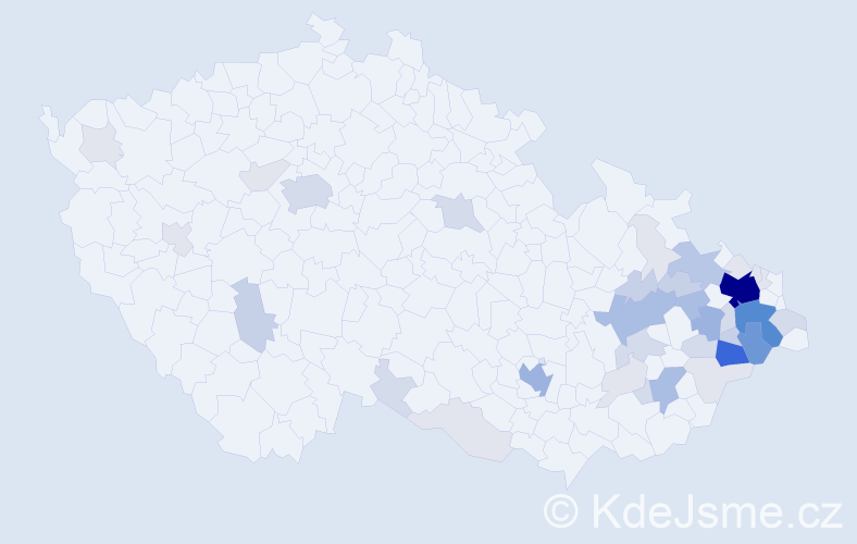 Příjmení: 'Krhutová', počet výskytů 152 v celé ČR