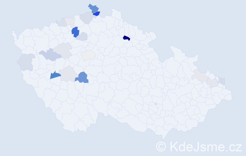 Příjmení: 'Deusová', počet výskytů 55 v celé ČR