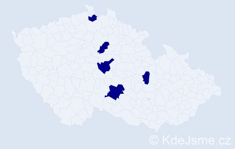 Příjmení: 'Damdinjamts', počet výskytů 5 v celé ČR