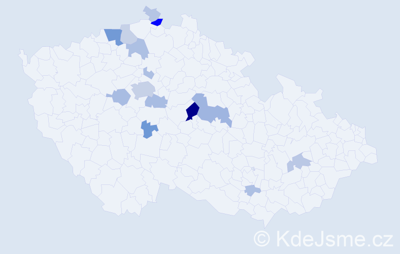 Příjmení: 'Kebza', počet výskytů 49 v celé ČR