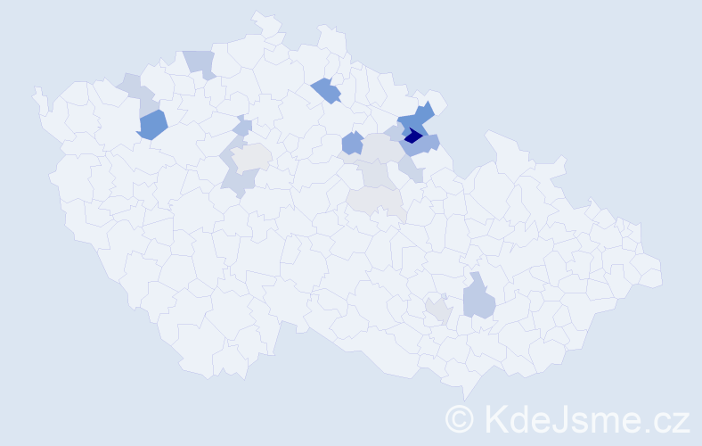 Příjmení: 'Vintera', počet výskytů 66 v celé ČR