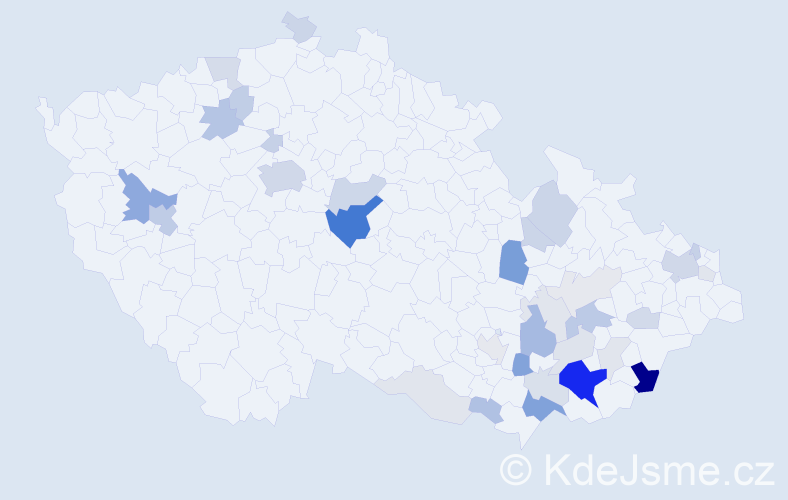 Příjmení: 'Měšťánek', počet výskytů 112 v celé ČR