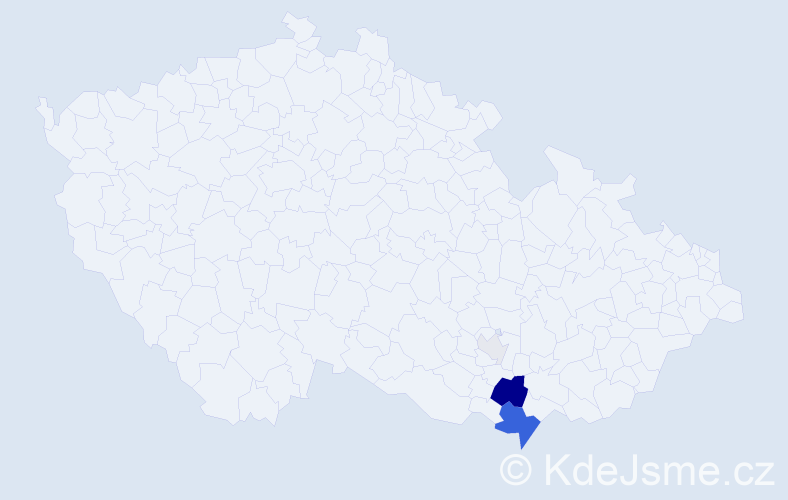 Příjmení: 'Meredová', počet výskytů 13 v celé ČR