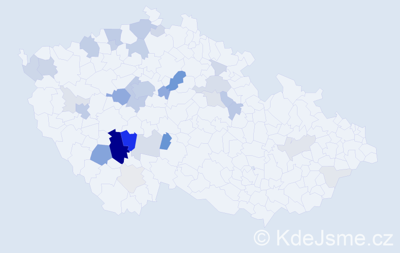 Příjmení: 'Brousil', počet výskytů 143 v celé ČR