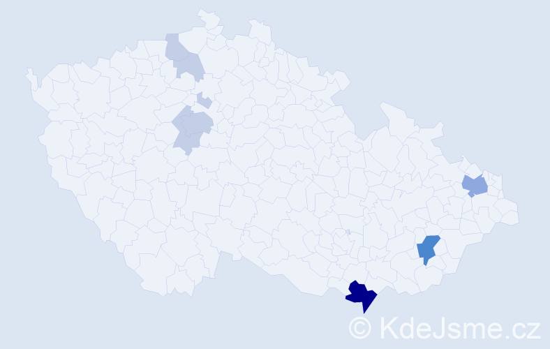 Příjmení: 'Rosinec', počet výskytů 23 v celé ČR