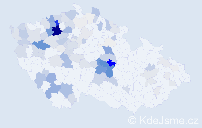 Příjmení: 'Petrlíková', počet výskytů 396 v celé ČR