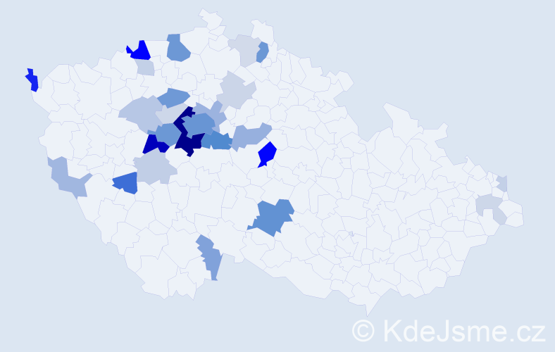 Příjmení: 'Ebrová', počet výskytů 103 v celé ČR