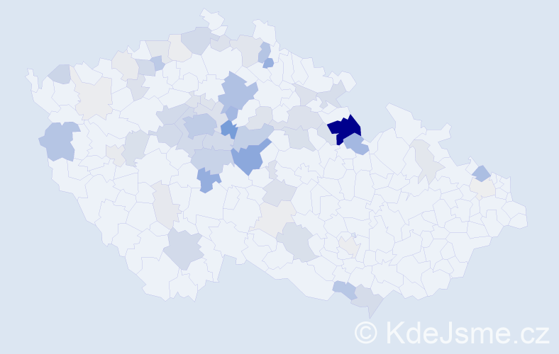 Příjmení: 'Dusil', počet výskytů 233 v celé ČR