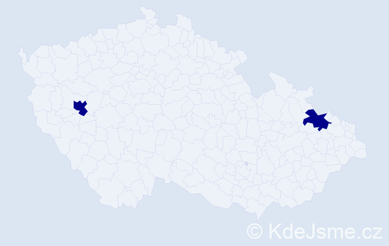 Příjmení: 'Tenev', počet výskytů 2 v celé ČR