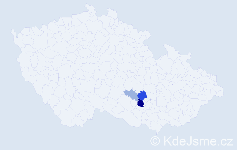 Příjmení: 'Růdová', počet výskytů 8 v celé ČR