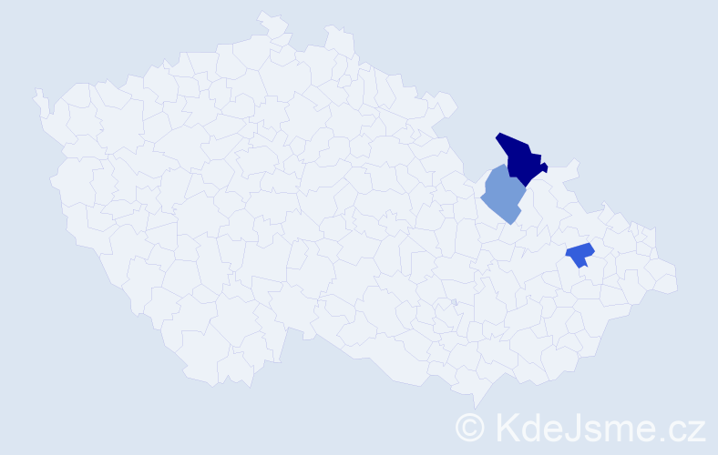 Příjmení: 'Peňaková', počet výskytů 7 v celé ČR