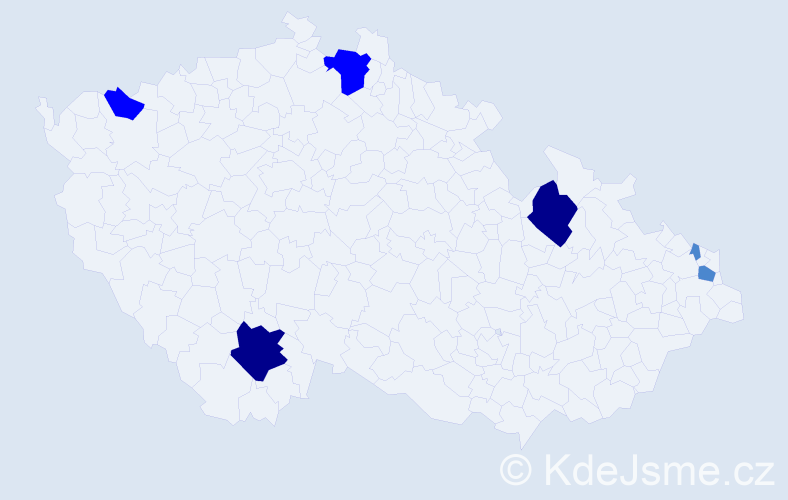Příjmení: 'Baňár', počet výskytů 12 v celé ČR