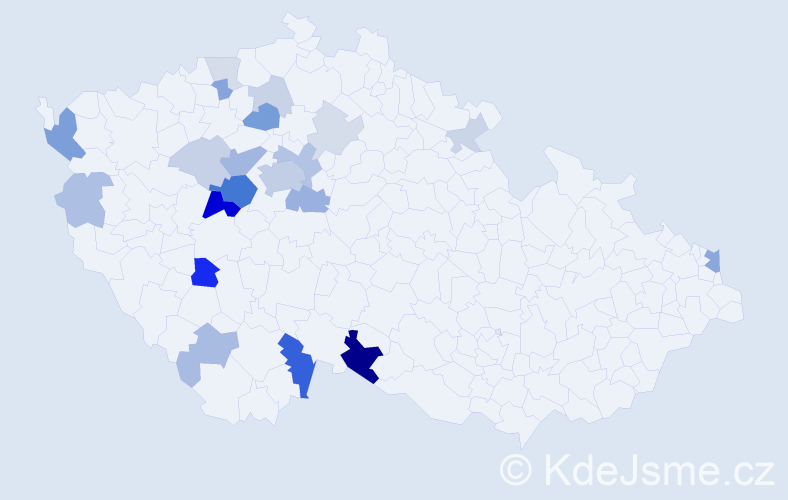 Příjmení: 'Lebr', počet výskytů 56 v celé ČR