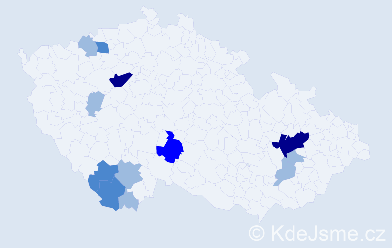 Příjmení: 'Zborková', počet výskytů 23 v celé ČR