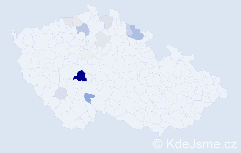 Příjmení: 'Nevlida', počet výskytů 28 v celé ČR