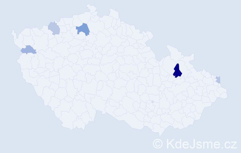 Příjmení: 'Ftáčková', počet výskytů 13 v celé ČR