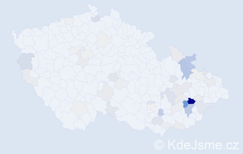 Příjmení: 'Matelová', počet výskytů 118 v celé ČR