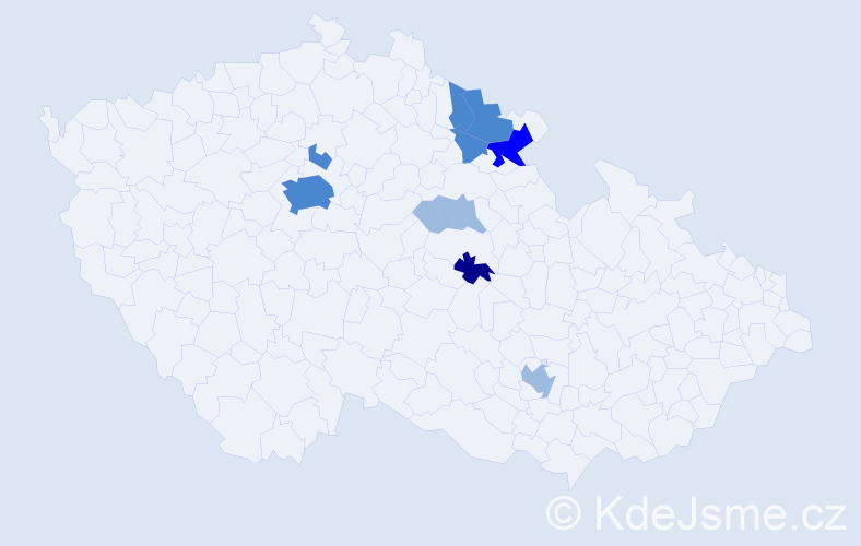 Příjmení: 'Doubal', počet výskytů 20 v celé ČR