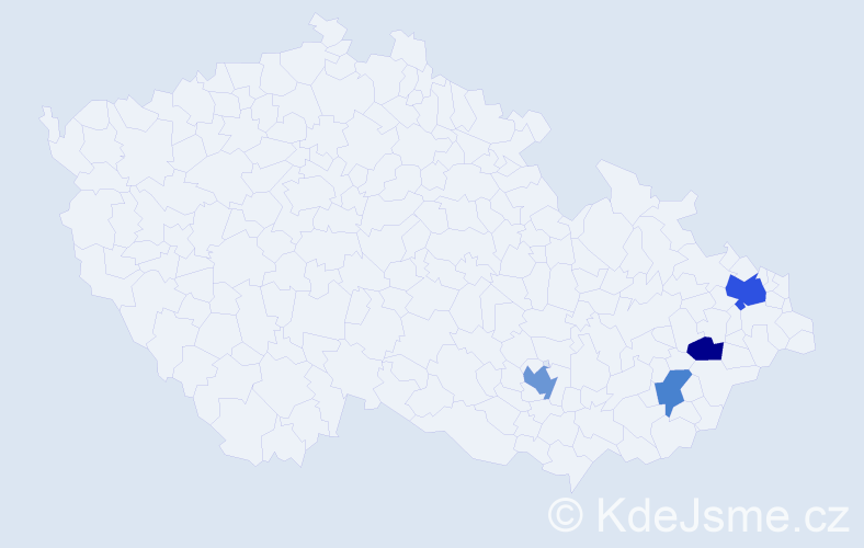 Příjmení: 'Taldová', počet výskytů 7 v celé ČR