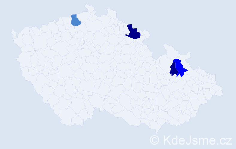 Příjmení: 'Dávidik', počet výskytů 9 v celé ČR