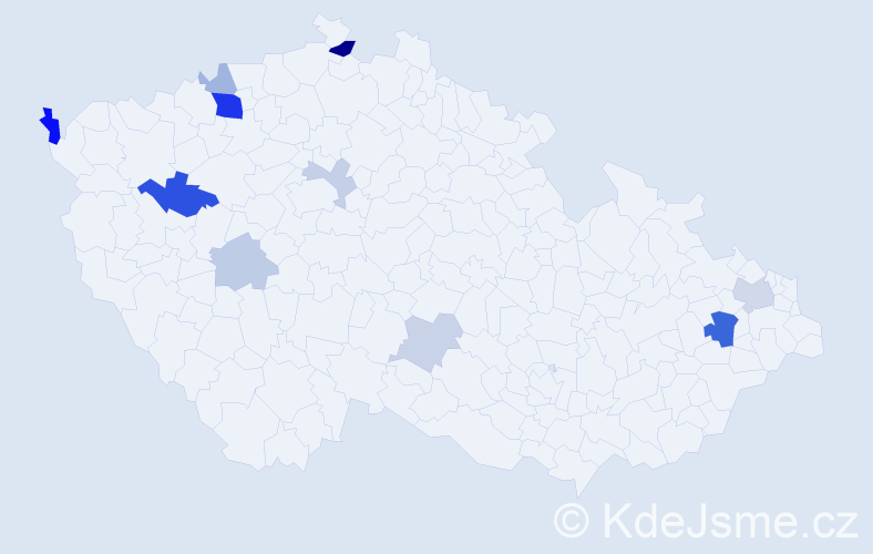 Příjmení: 'Kozloková', počet výskytů 24 v celé ČR