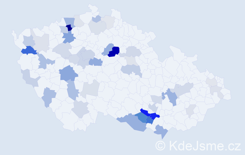 Příjmení: 'Baumgartnerová', počet výskytů 115 v celé ČR