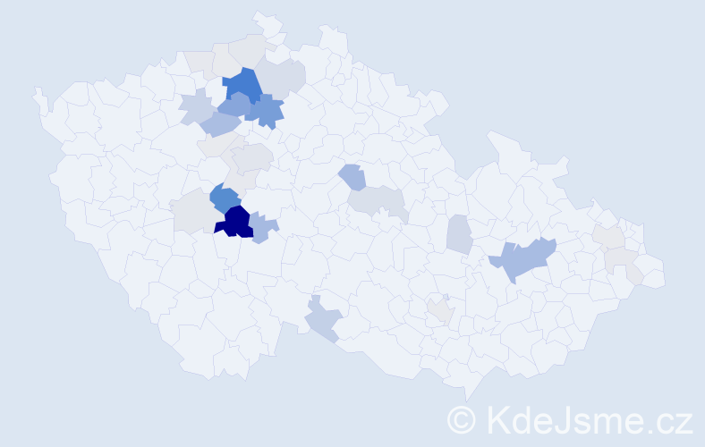 Příjmení: 'Valsa', počet výskytů 90 v celé ČR