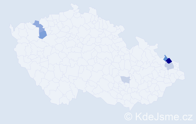 Příjmení: 'Heiduková', počet výskytů 19 v celé ČR