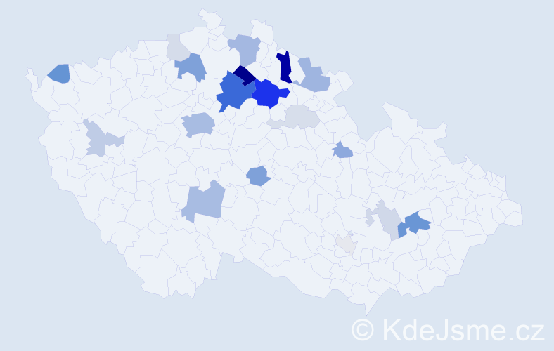 Příjmení: 'Banýrová', počet výskytů 63 v celé ČR