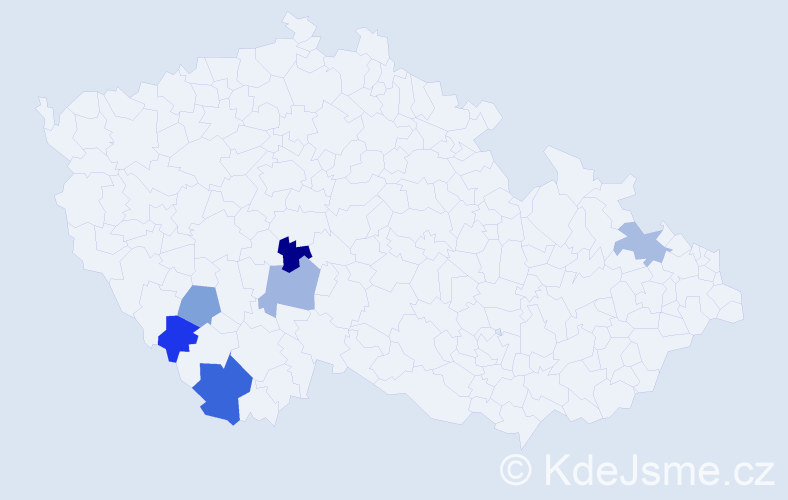 Příjmení: 'Čer', počet výskytů 7 v celé ČR