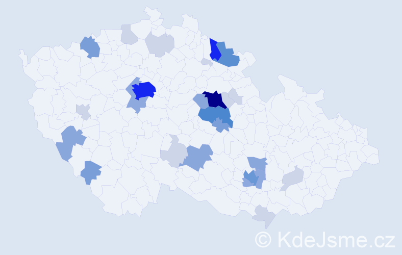 Příjmení: 'Hebká', počet výskytů 89 v celé ČR