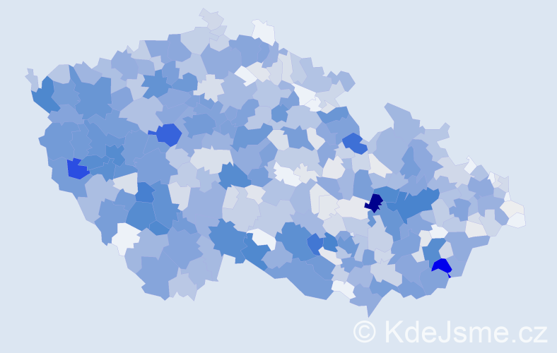 Příjmení: 'Vrba', počet výskytů 3542 v celé ČR