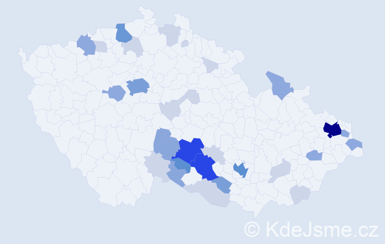 Příjmení: 'Netoličková', počet výskytů 90 v celé ČR