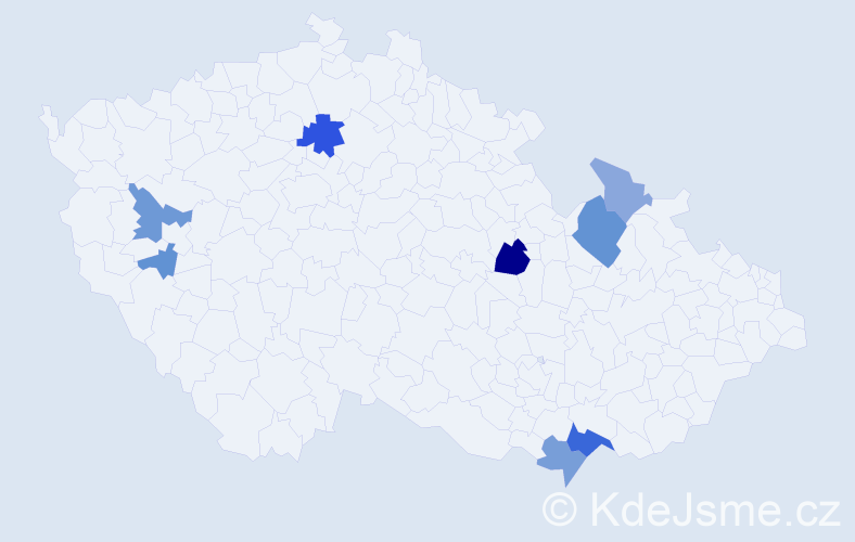 Příjmení: 'Kotvanová', počet výskytů 19 v celé ČR