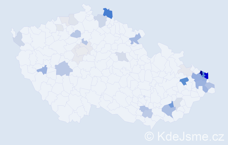 Příjmení: 'Mazurek', počet výskytů 166 v celé ČR