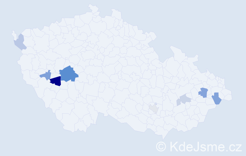 Příjmení: 'Matejovová', počet výskytů 14 v celé ČR