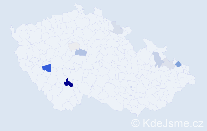 Příjmení: 'Kruppa', počet výskytů 16 v celé ČR