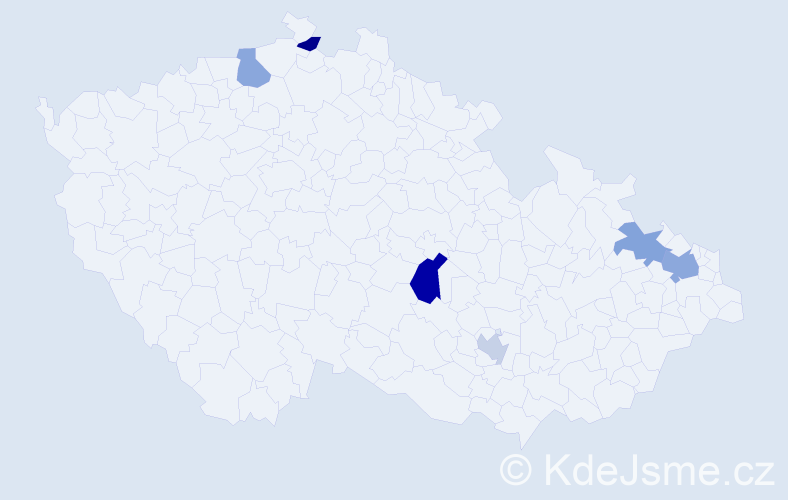 Příjmení: 'Izrael', počet výskytů 8 v celé ČR