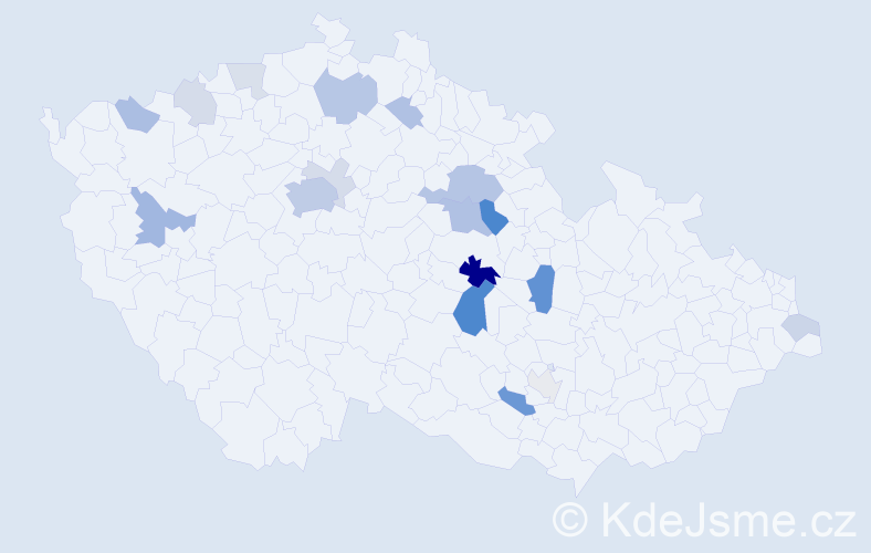 Příjmení: 'Seková', počet výskytů 50 v celé ČR