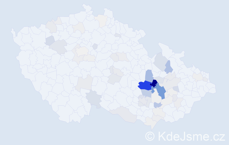 Příjmení: 'Ošlejšek', počet výskytů 284 v celé ČR
