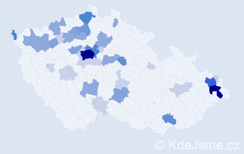Příjmení: 'Čerňanská', počet výskytů 107 v celé ČR