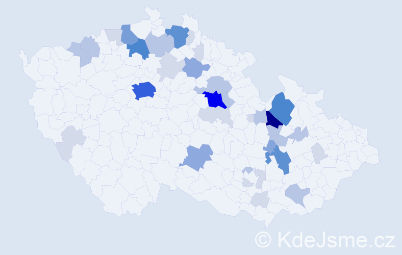Příjmení: 'Sitová', počet výskytů 118 v celé ČR