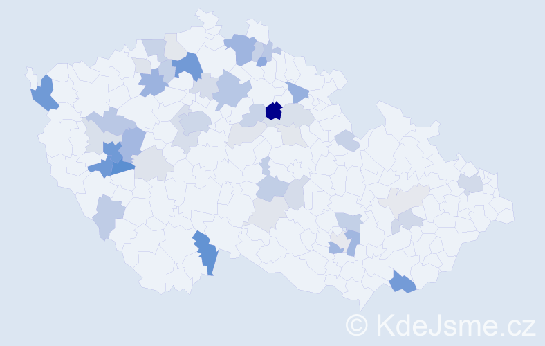 Příjmení: 'Berglová', počet výskytů 134 v celé ČR