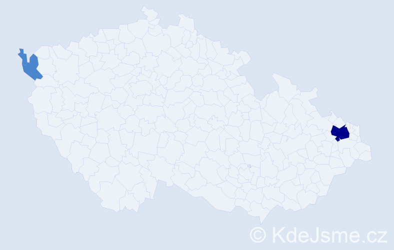 Příjmení: 'Kopruščák', počet výskytů 5 v celé ČR