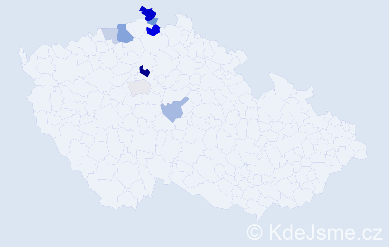 Příjmení: 'Mitscherling', počet výskytů 19 v celé ČR